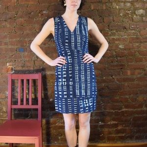 Jcrew Navy and White Tie Dye Style Dress 00